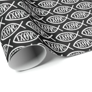 Papel De Presente Padrão de Símbolo Cristão Ichthys
