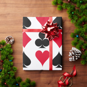 Papel De Presente padrão de símbolos de cartas de baralho