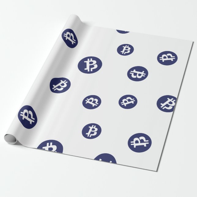 Papel De Presente Padrão de Sinal de Criptomoeda Privada Cool Bitcoi (Desenrolado)