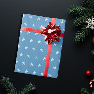 Papel De Presente Padrão de Sinalizador Azul Patriótico