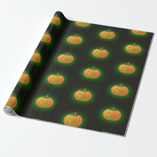 Papel De Presente Padrão de Sorriso de Pumpkin Spooktacular do Hall