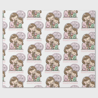 Papel De Presente Padrão de Sorvete Mãe e Filha Fofura Momfulness