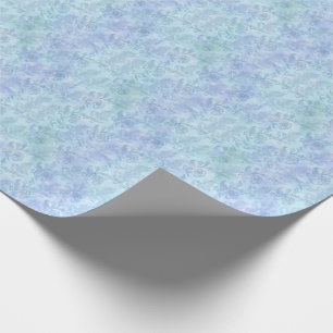 Papel De Presente Padrão de Sparkle de Aquarela Floral Azul