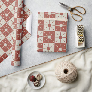 Papel De Presente Padrão de Starburst Moderno do Século Médio Terrac