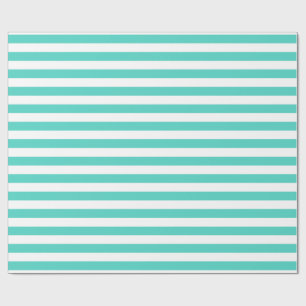 Papel De Presente Padrão de Stripe Azul Teal e Branco