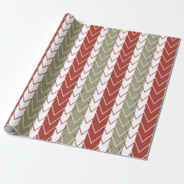 Papel De Presente Padrão de Stripe do Chevron Vermelho