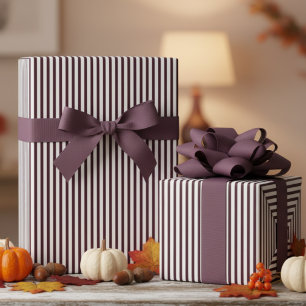 Papel De Presente Padrão de Stripes de Púrpura da beringela