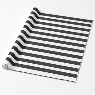 Papel De Presente Padrão de Stripes Pretas e Brancas