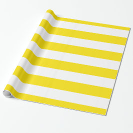 Papel De Presente Padrão de Stripes XL Amarelo e Branco