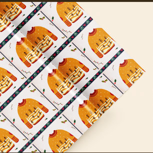 Papel De Presente Padrão de Suéter Feio Fofo Presente de Natal