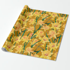 Papel De Presente Padrão de Summer Daffodil
