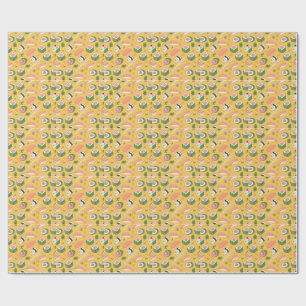 Papel De Presente Padrão de Sushi Perfeito – Comida Japonesa Fofa