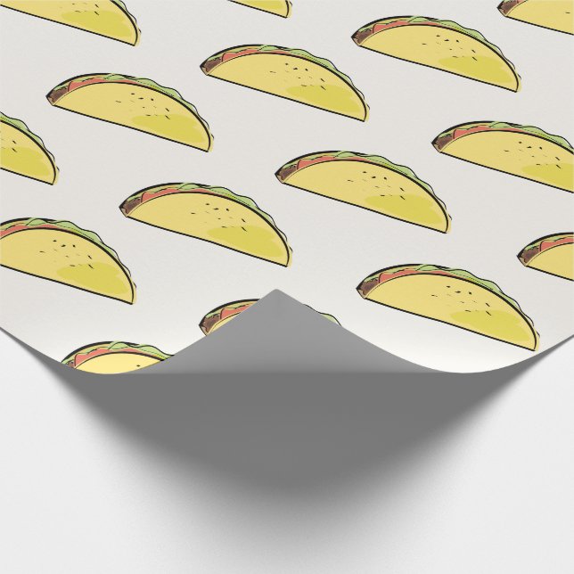 Papel De Presente Padrão de Taco Creme (Ponta)