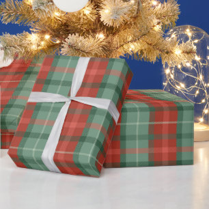 Papel De Presente Padrão de tartã vermelho e verde