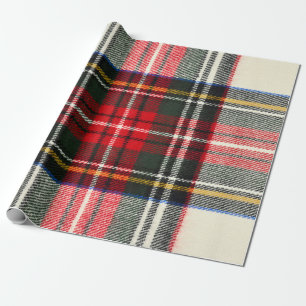 Papel De Presente Padrão de tartan escocês. Xadrez de lã vermelha