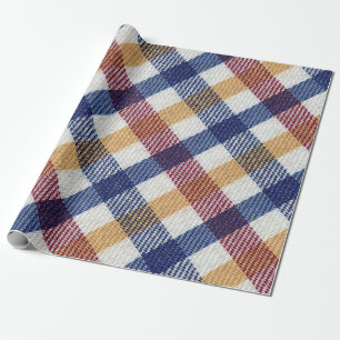 Papel De Presente Padrão de Tartan multicolorido