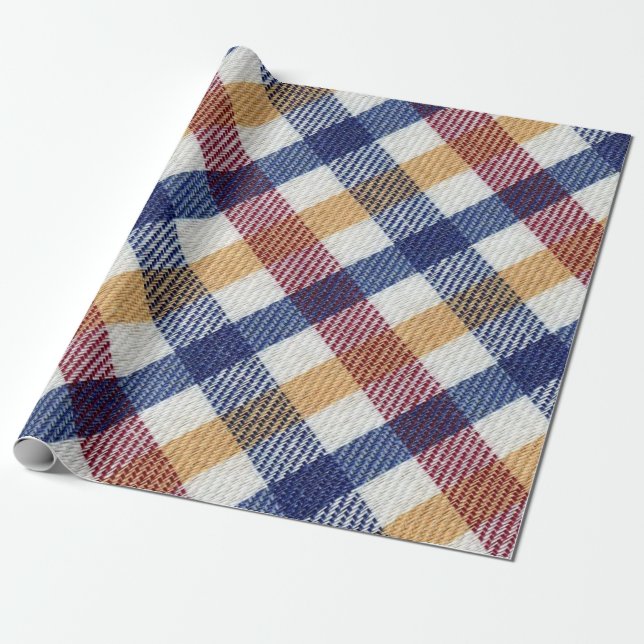 Papel De Presente Padrão de Tartan multicolorido (Desenrolado)
