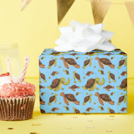 Papel De Presente Padrão de Tartaruga do Mar