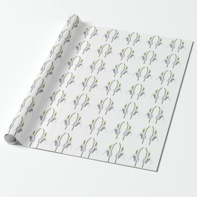 Papel De Presente Padrão de Tecido de queda de neve. (Desenrolado)