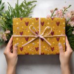 Papel De Presente Padrão de Tema de Natais vintages Coloridos<br><div class="desc">Papel de embrulho para temas de Natal,  com símbolos coloridos de férias desenhados à mão,  com cor vermelha de ouro e cor amarela vintage.</div>