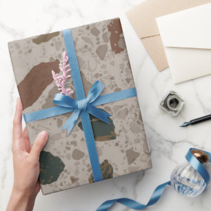 Papel De Presente Padrão de Terrazzo de Pedra