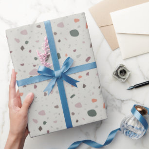 Papel De Presente Padrão de Terrazzo de Pedra