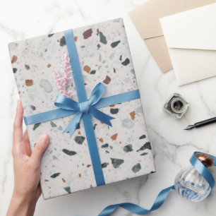 Papel De Presente Padrão de Terrazzo de Pedra