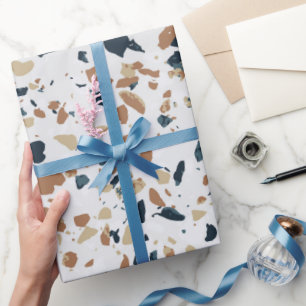 Papel De Presente Padrão de Terrazzo de Pedra