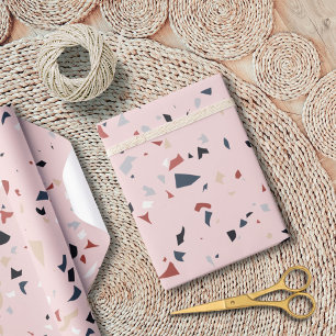 Papel De Presente Padrão de Terrazzo Moderno Abstrato de Meados do S