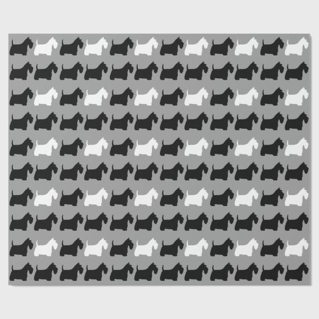 Papel De Presente Padrão de Terriers Escoceses (Aberto)