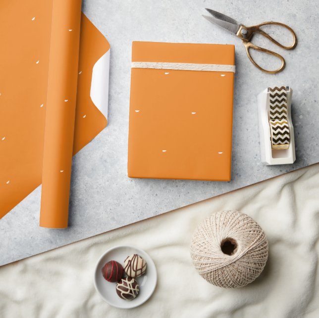 Papel De Presente padrão de texto boo laranja branco de Halloween (Artesanato)