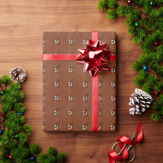 Papel De Presente padrão de textura de couro (Presente de Natal)