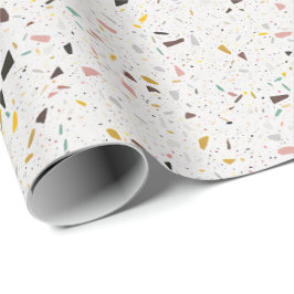 Papel De Presente Padrão de Textura Terrazzo Moderno Colorida