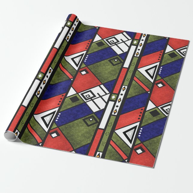Papel De Presente Padrão de textura tradicional de etno africano sem (Desenrolado)