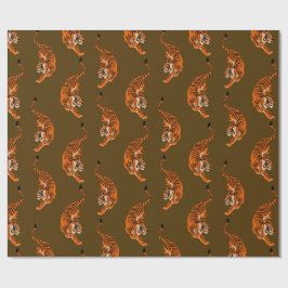 Papel De Presente Padrão de Tigre