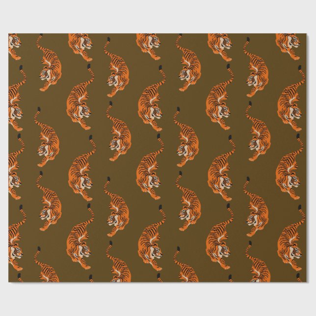 Papel De Presente Padrão de Tigre (Aberto)