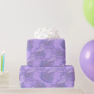 Papel De Presente Padrão de Tigre Roxo
