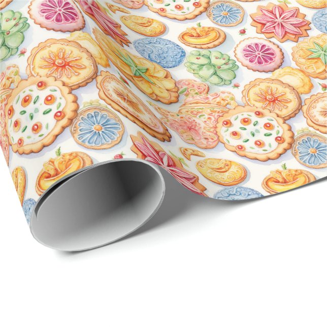 Papel De Presente Padrão de tiled de festa de biscoito bonito (Ponta do rolo)