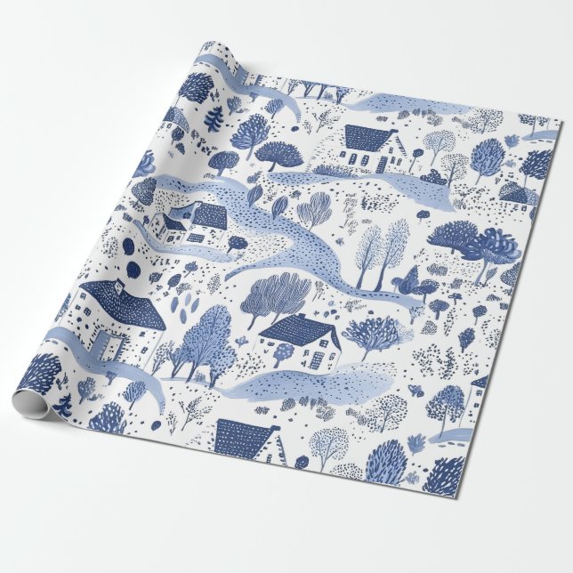 Papel De Presente Padrão de Toalete do Campo Inglês (Desenrolado)