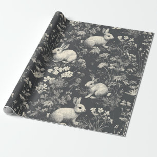 Papel De Presente Padrão de Toile de Coelho da Floresta de Madeira P