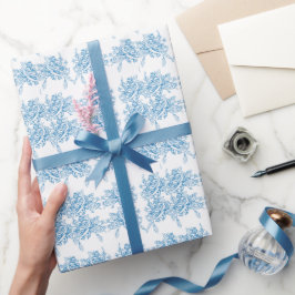 Papel De Presente Padrão de Toile Francês Azul