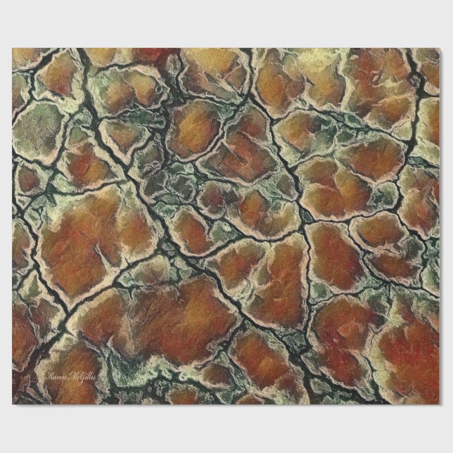 Papel De Presente Padrão de Tom de Terra Abstrato (Aberto)