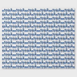 Papel De Presente Padrão de Traseros de Cachorro Azul