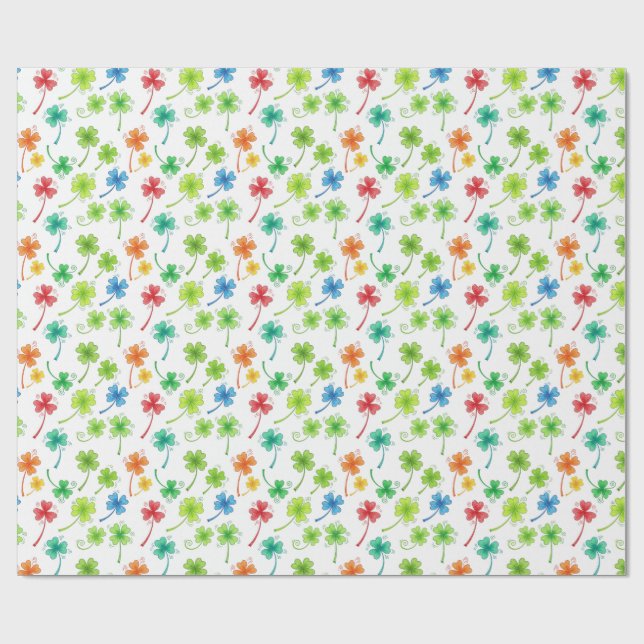 Papel De Presente padrão de trevo (Aberto)