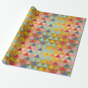Papel De Presente Padrão de triângulos coloridos modernos
