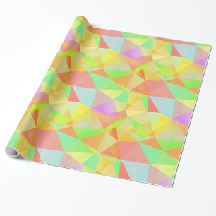 Papel De Presente Padrão de triângulos divertidos e coloridos