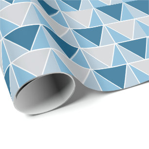 Papel De Presente Padrão de Triângulos Geométricos Modernos