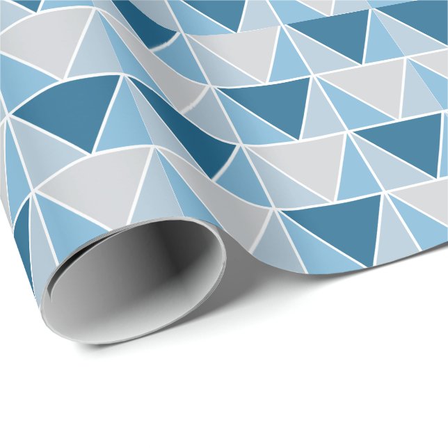 Papel De Presente Padrão de triângulos geométricos modernos (Ponta do rolo)