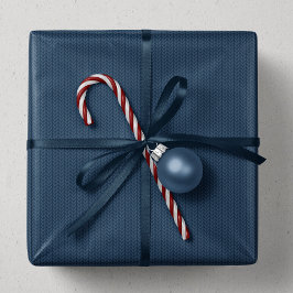 Papel De Presente Padrão de tricô simples natalino azul marinho