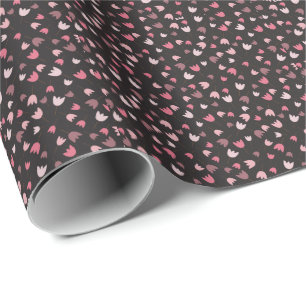 Papel De Presente Padrão de Tulipas Rosa Simples Doce - Todas as dir